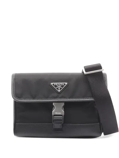 Pre-owned Prada Re-nylon Saffiano Leather Shoulder Bag