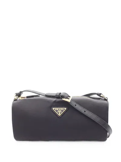 Pre-owned Prada Re-nylon Saffiano Shoulder Bag In Black
