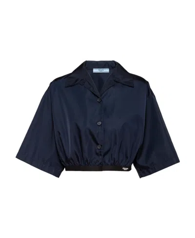 Prada Re-nylon Shirt In Blue