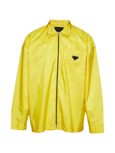 Pre-owned Prada Re-nylon Shirt Jacket In Yellow