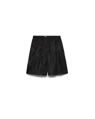 Prada Re-nylon Shorts In Black