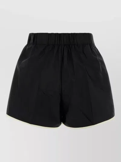 Prada Renylon Shorts Contrast Trim Detail In Black