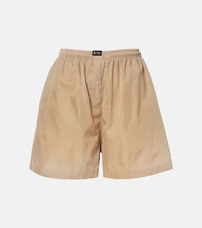 Prada Re-nylon Shorts In Sand