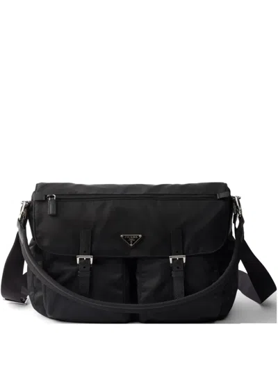 Prada Re-nylon Shoulder Bag In Black