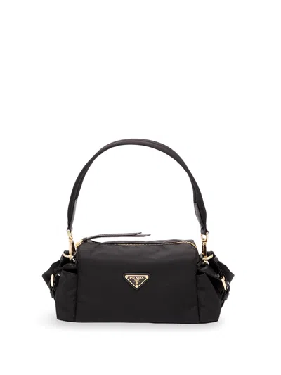Prada Re-nylon Shoulder Bag In Black