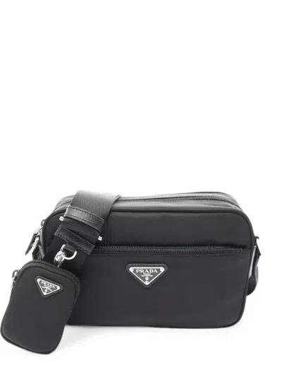 Pre-owned Prada Re-nylon Shoulder Bag In Black
