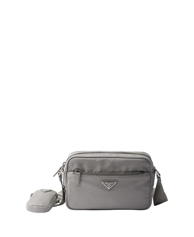 Prada Re-nylon Shoulder Bag In Gray
