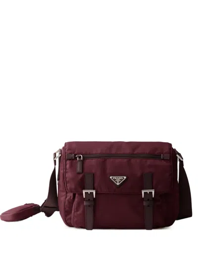 Prada Re-nylon Shoulder Bag In Burgundy
