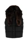 Prada Re-nylon Sleeveless Down Jacket In Black