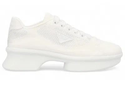 Pre-owned Prada Renylon Sneaker (women's) Sneakers In White