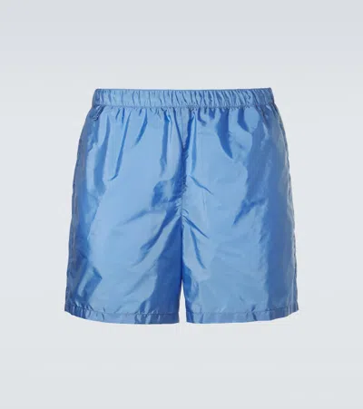 Prada Re-nylon Swim Trunks In Blue