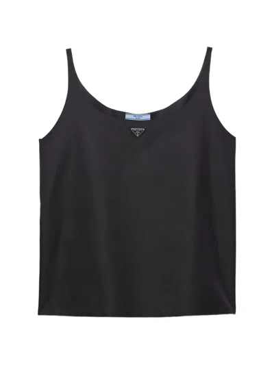 Prada Re-nylon Tank Top In Black