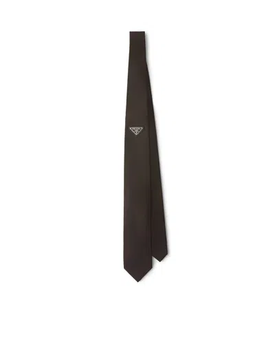 Prada Krawatte Aus Re-nylon In Brown