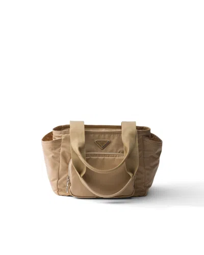 Prada Re-nylon Tote Bag In Brown