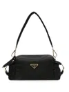 Prada Explore Small Re-nylon And Leather Shoulder Bag In Black