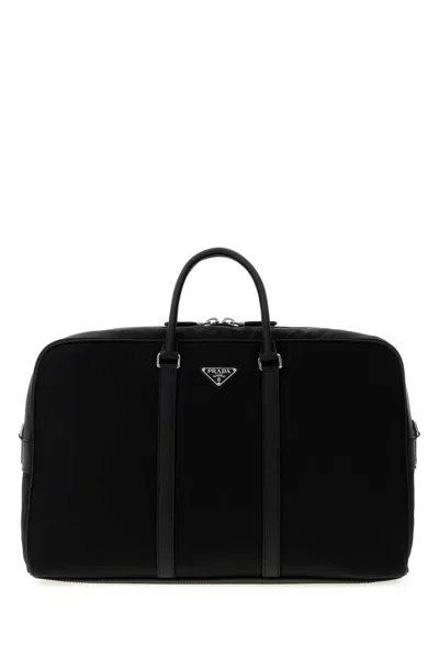 Prada Re-nylon Travel Bag In Black