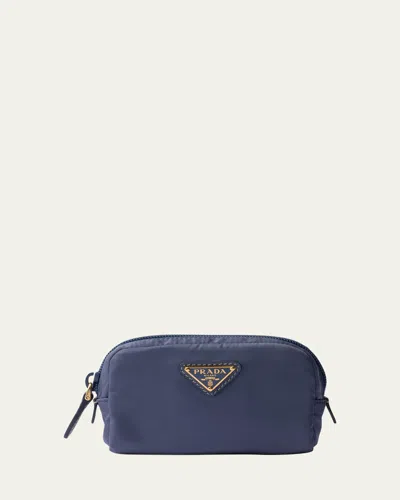 Prada Re-nylon Travel Pouch Bag In Blue