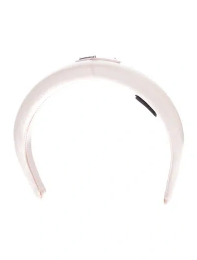 Pre-owned Prada Re-nylon Triangle Logo Headband In Pink