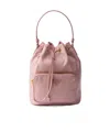Prada Re-nylon Triangle-logo Drawstring Bucket Bag In Pink
