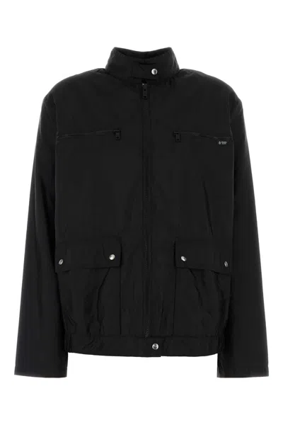 Prada Re-nylon Windbreaker Jacket In Black