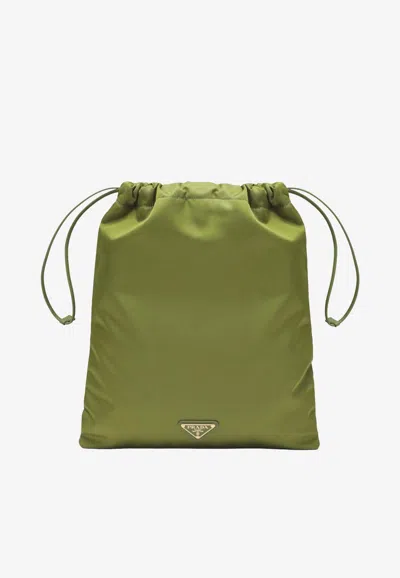Prada Re-nylon Wish Pouch In Green