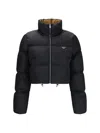 Prada Re-nylon With Goose Down Down Jacket In Black