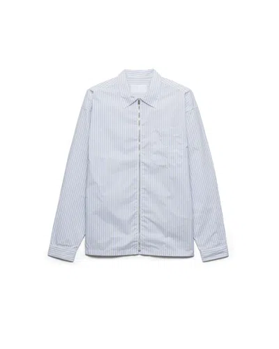 Prada Re-nylon Zipper Shirt In White