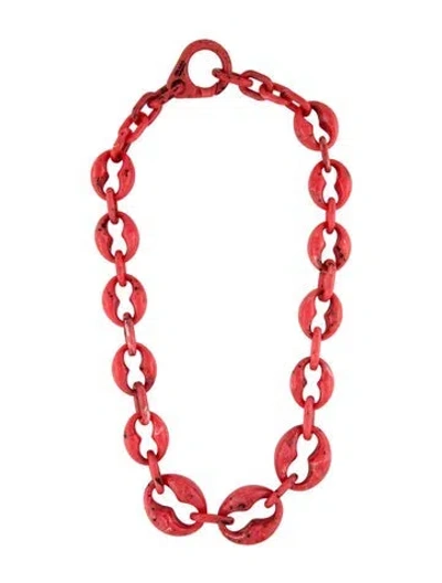 Pre-owned Prada Resin Link Chain Necklace, 32" In Multicolor