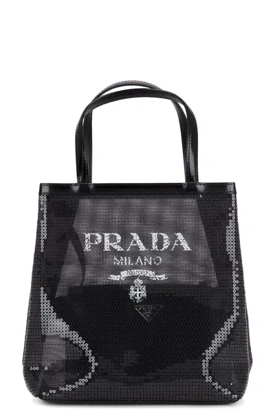 Pre-owned Prada Rete Paillettes Tote Bag