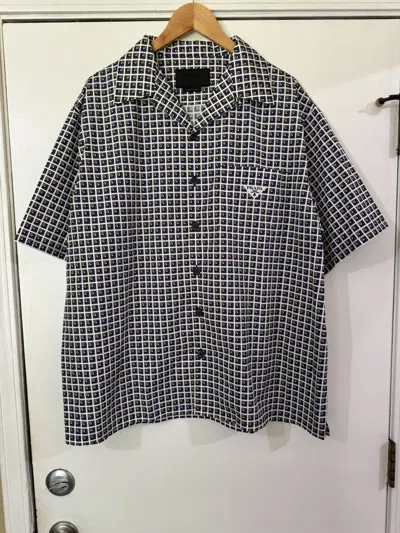 Pre-owned Prada Retro Print Camp Size 3xl Men's Shirt Short Sleeve In Multicolor