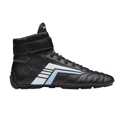 Pre-owned Prada Rev Cuero High 'black Light Blue'