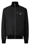 Prada Reversible Bomber In Technical Fabric In Black