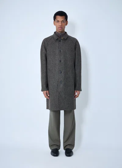 Prada Reversible Buttoned Coat In Gray