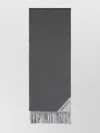 Prada Reversible Cashmere Scarf With Fringe Detail In Gray