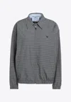 Prada Check-pattern Zip-fastening Jacket In Gray