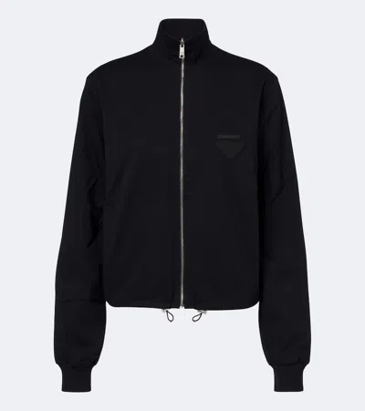 Prada Reversible Cotton And Re-nylon Blouson Jacket In Black