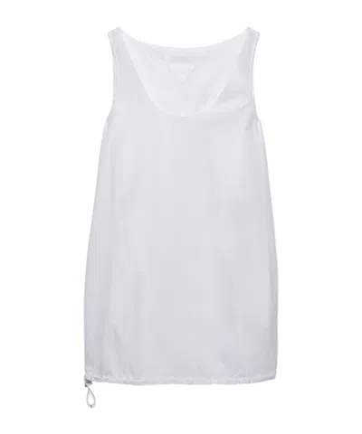 Prada Reversible Cotton Jersey And Re-nylon Mini-dress