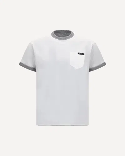 Prada Reversible Cotton T Shirt Chest Pocket Contrast In Gray