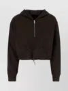 Prada Reversible Drawstring Hem Cotton Sweatshirt In Black