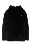 Prada Reversible Eco Fur Jacket In Black