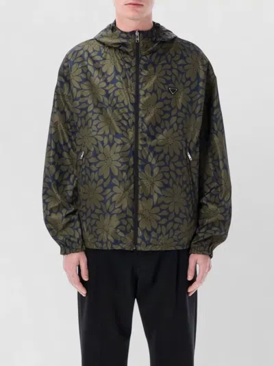 Prada Reversible Hooded Renylon Windbreaker Jacket In Multi