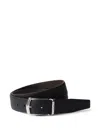 Prada Reversible Leather Belt In Black