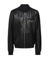 Prada Men Black Nappa Leather Reversible Bomber Jacket In Black