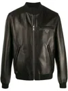 Prada Men Black Nappa Leather Reversible Bomber Jacket In Black