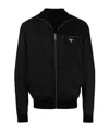 Prada Reversible Logo Bomber Jacket In Black