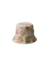 Prada Reversible Printed Cotton Bucket Hat In Nude