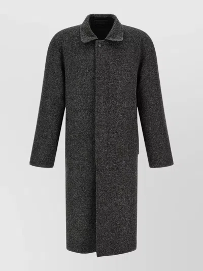 Prada Reversible Raglan Coat Relaxed Straight Cut In Multi