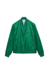 Prada Reversible Re-nylon Bomber Jacket In Green