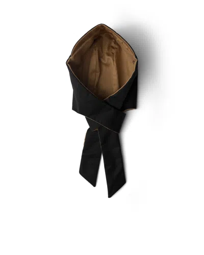 Prada Reversible Re-nylon And Camel-hair Hooded Scarf In Black