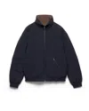 Prada Reversible Re-nylon Down Jacket In Blue